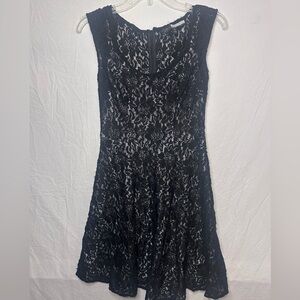 Plenty by Tracy Reese Black Lace Fit & Flare Dress Size 2 Cocktail Party